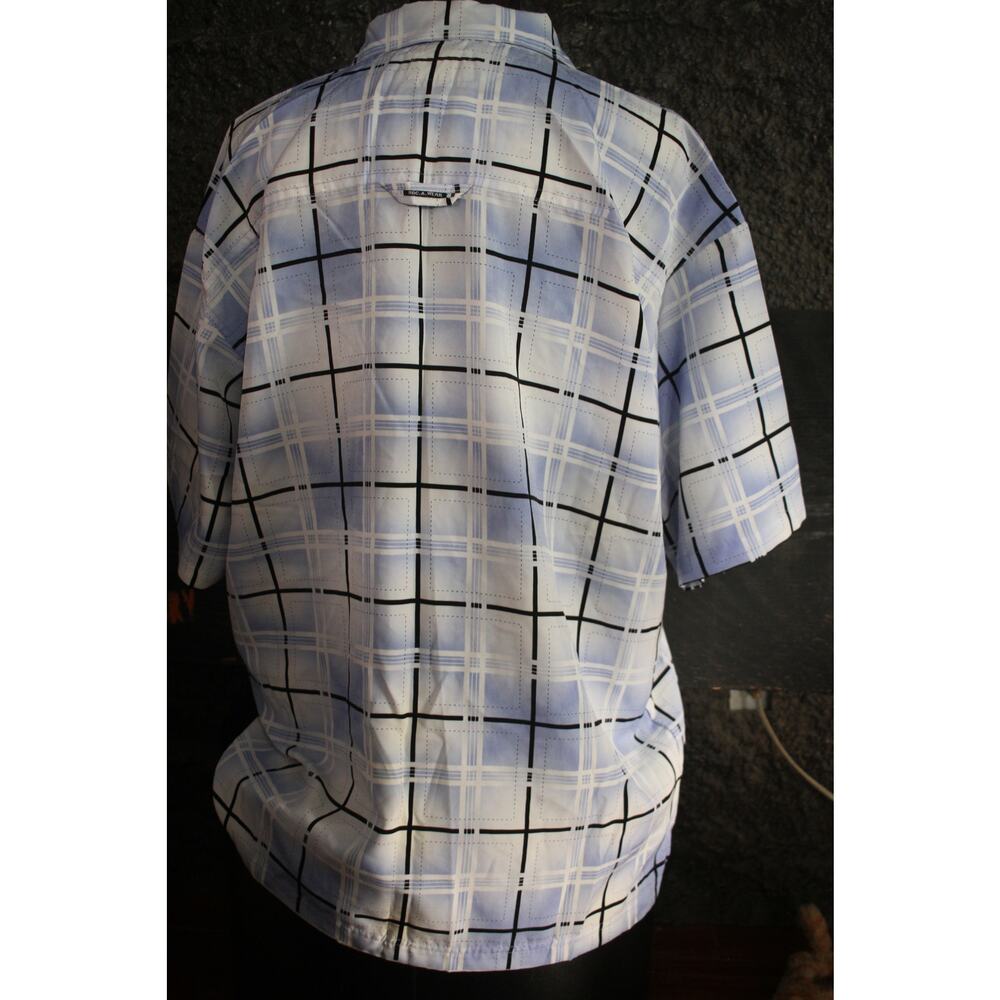 Vintage Rocawear Button Up Shirt Mens 2XL Blue Plaid Y2K Hip Hop Korea - Picture 4 of 7